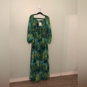 NWT Perfectly Priscilla Tropical Print Maxi Dress Size 3X